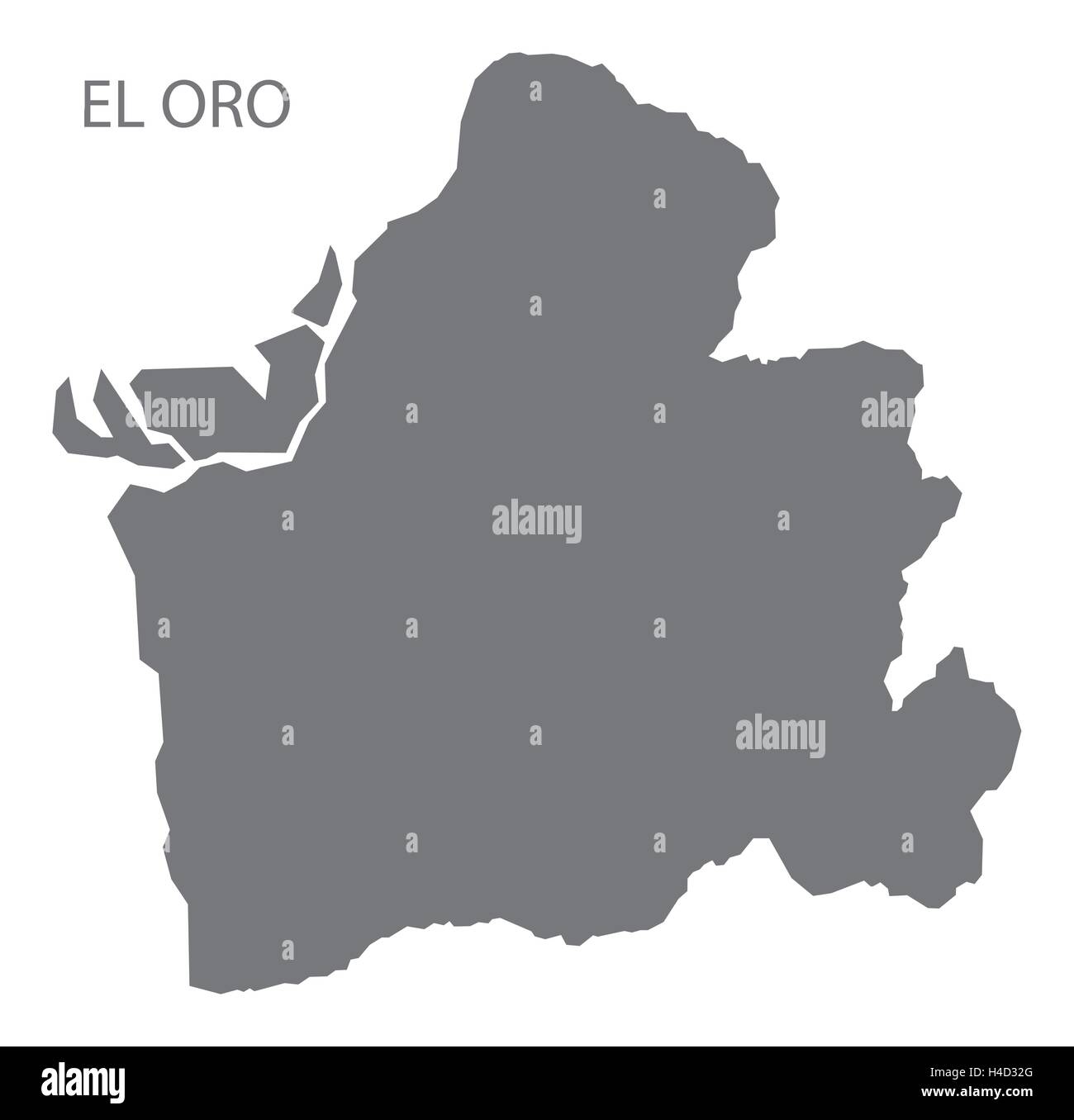 El Oro Ecuador Mappa grigio Illustrazione Vettoriale