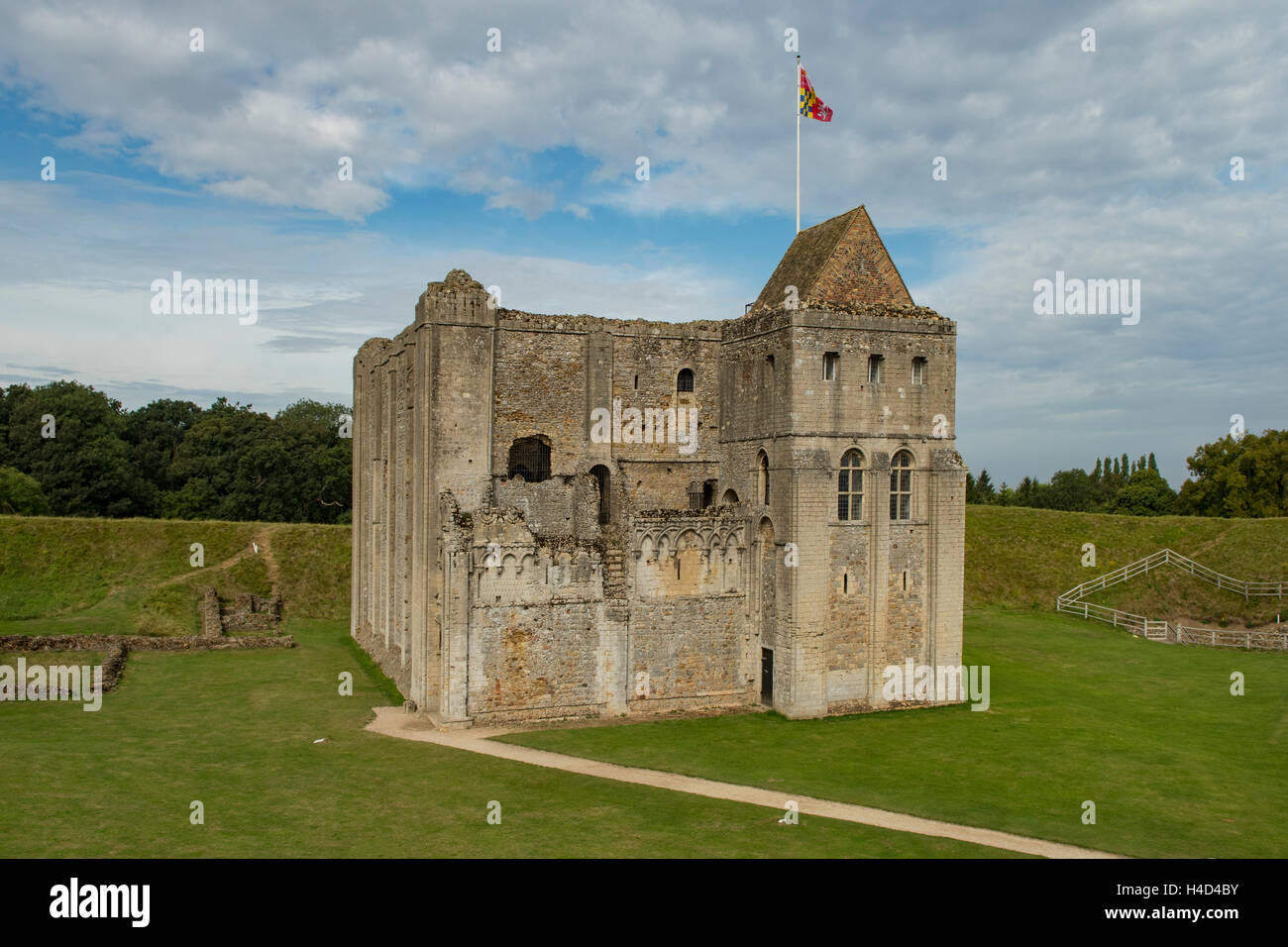 Castello di Castle Rising, Norfolk, Inghilterra Foto Stock