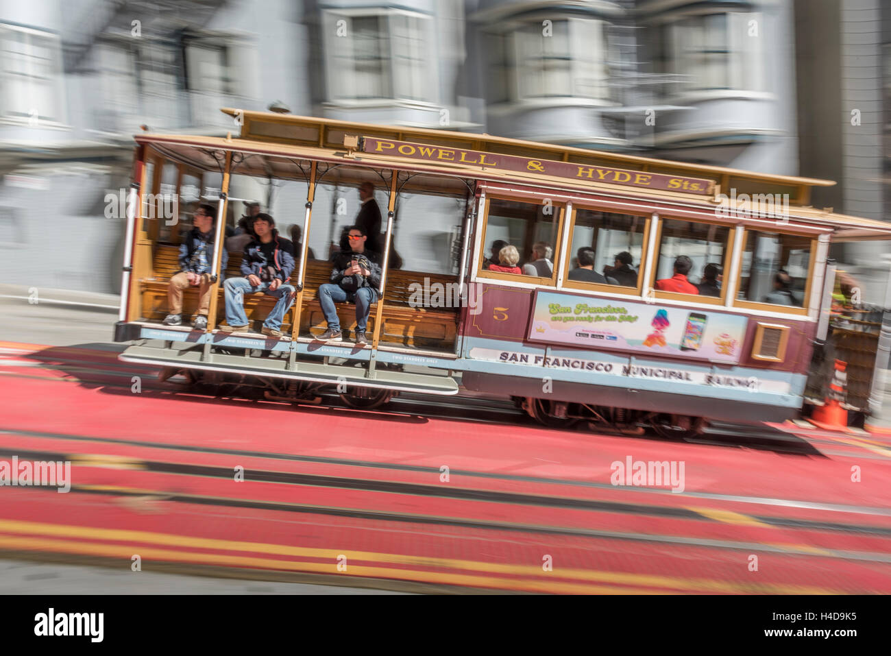 Via auto o in funivia, a San Francisco, California, Stati Uniti d'America Foto Stock