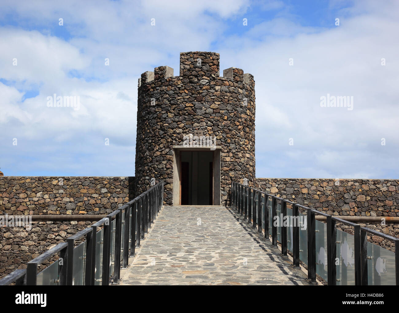 Forte Sao Joao Baptista, fortilizio, ora un acquario, Aquario vi di Madera in spedizione Moniz, sulla costa nord-ovest dell'isola di Madera, Foto Stock