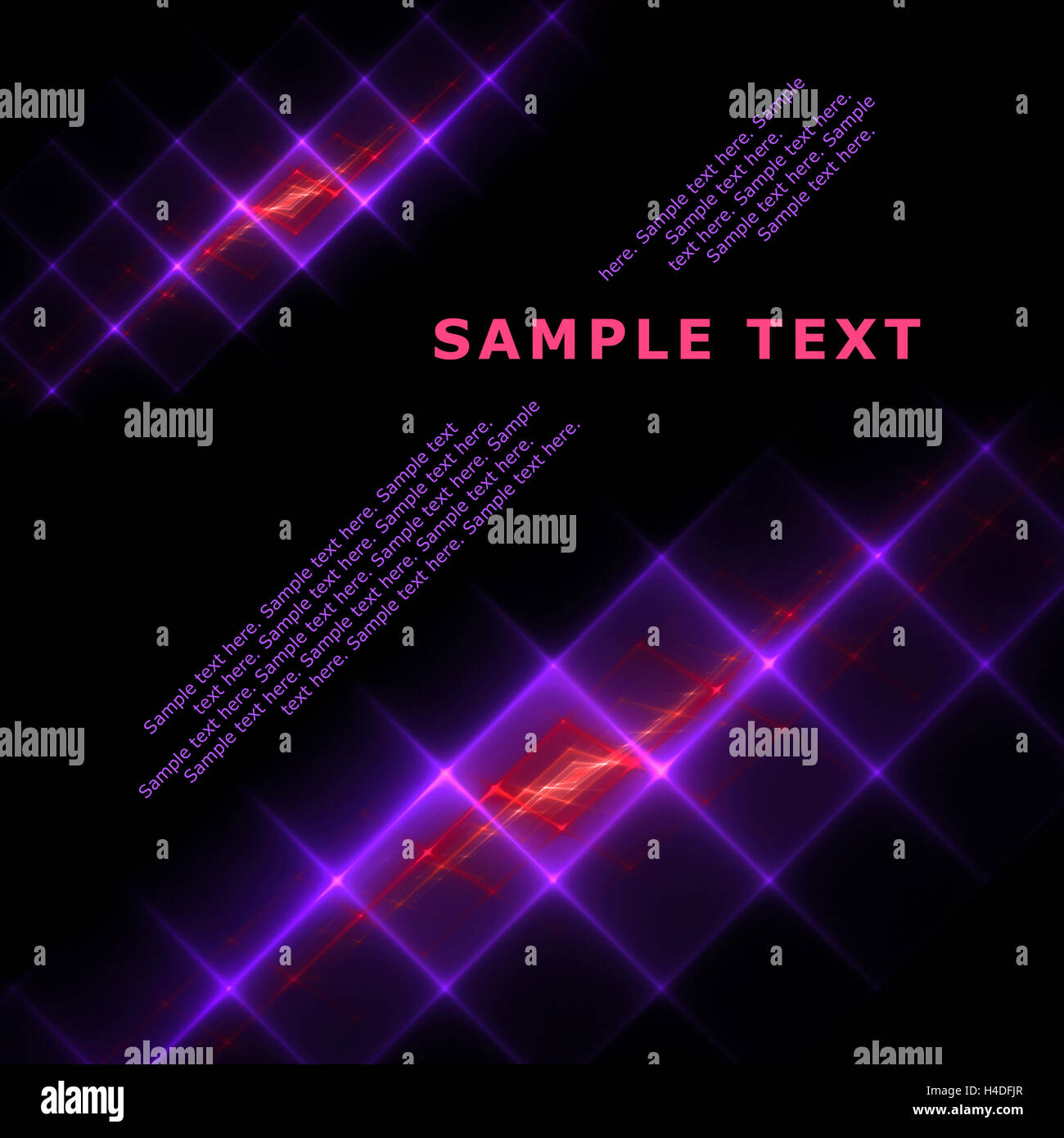 Modello di Flyer. Abstract griglia incandescente modello scuro Foto Stock