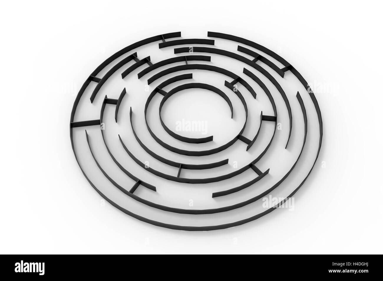 Il labirinto, rendering 3d, isolato su sfondo bianco Foto Stock