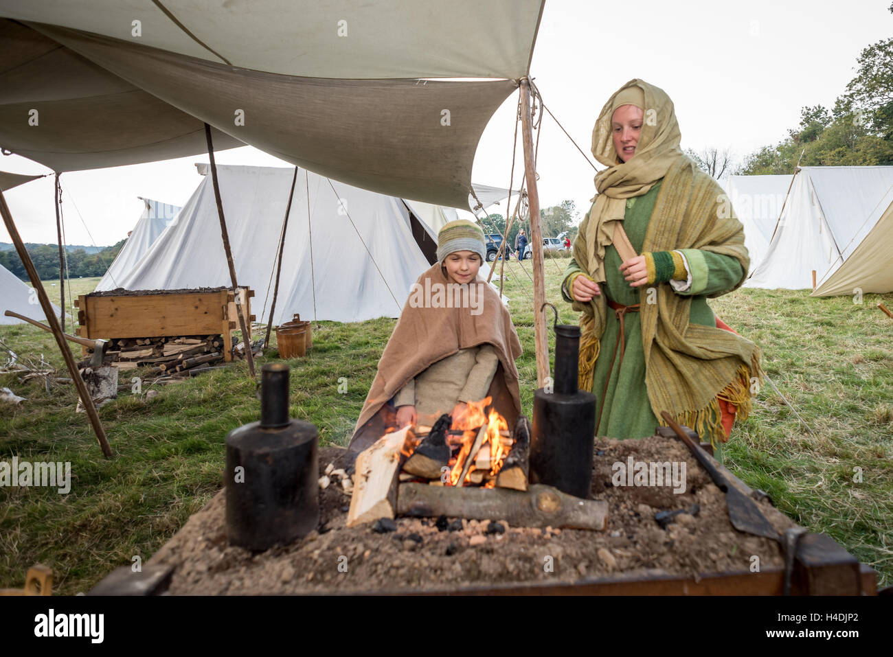 Battaglia di Hastings 950th anniversario rievocazione: Foto Stock