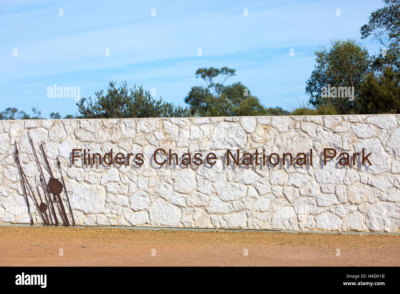 Entrnace Parco Nazionale di Flinders Chase a Ovest di Kangaroo Island,Sud Australia Foto Stock