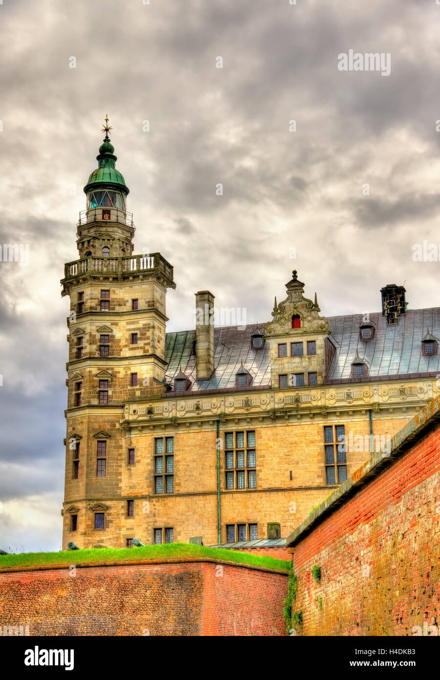 Il Castello di Kronborg, noto come Elsinore nel dramma del borgo - Helsingor, Danimarca Foto Stock