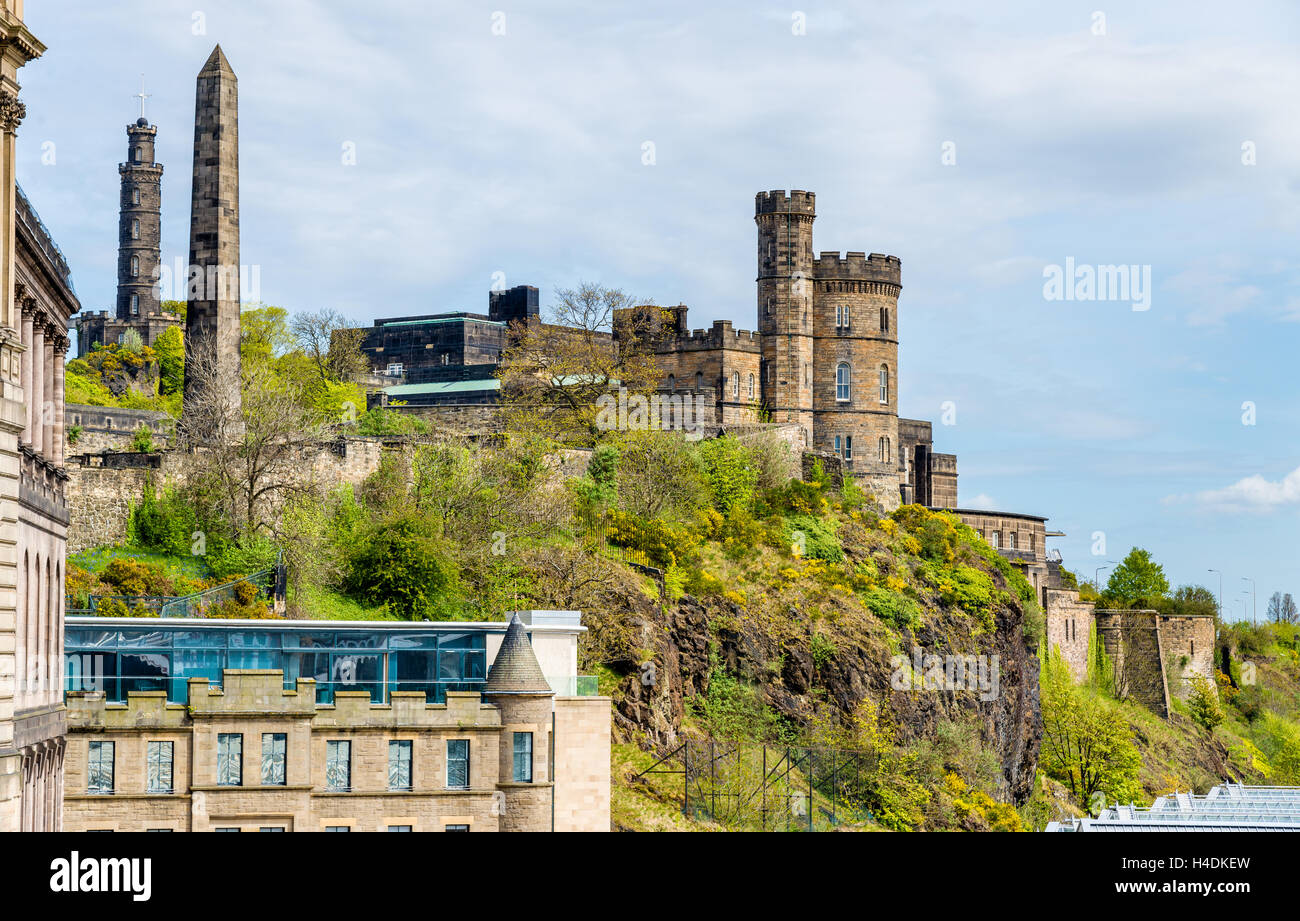 Vista della città osservatorio di Edimburgo - Scozia Foto Stock