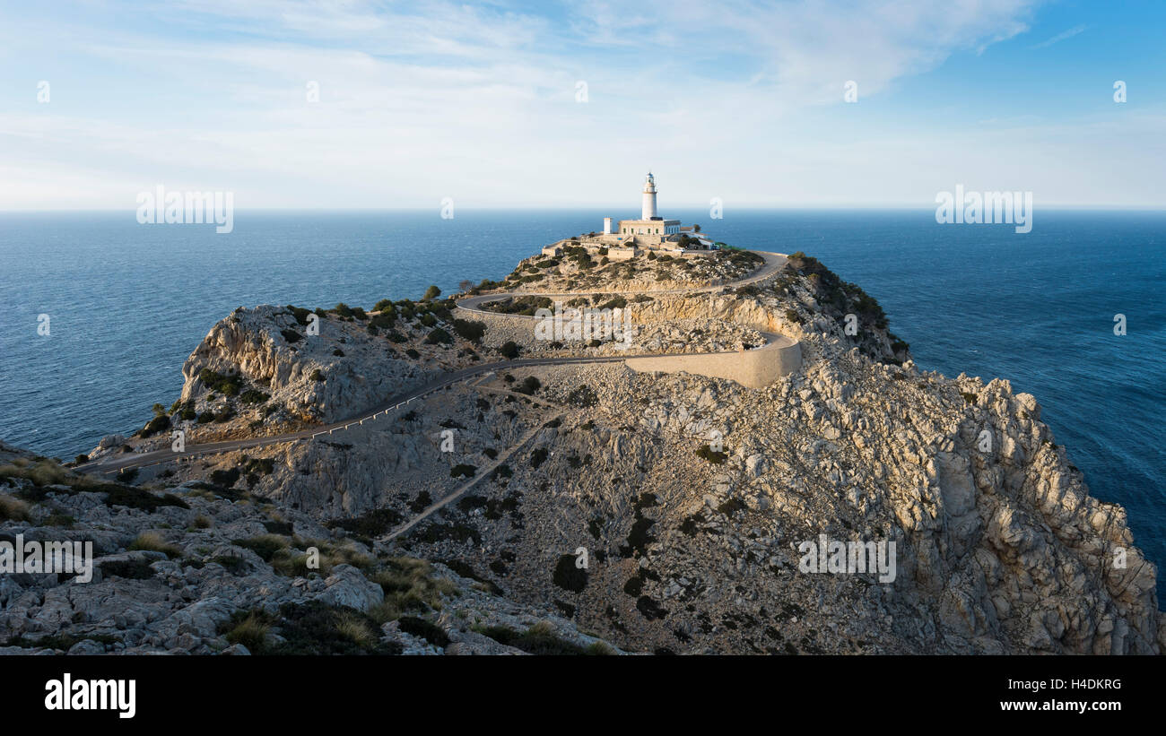 Faro di Cap Formentor, Maiorca, SPAGNA Foto Stock