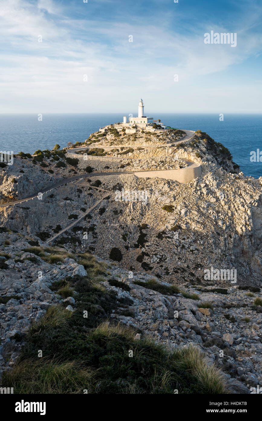 Faro di Cap Formentor, Maiorca, SPAGNA Foto Stock
