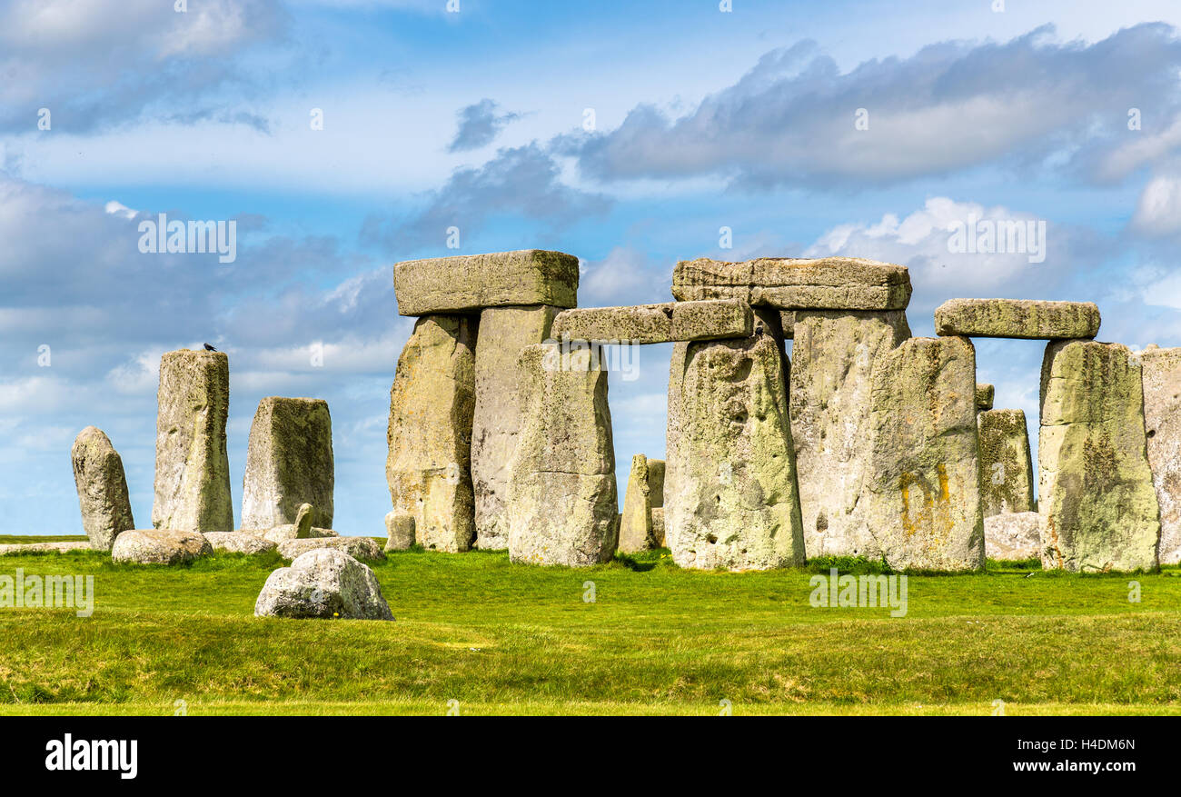 Stonehenge, un monumento preistorico nel Wiltshire, Inghilterra Foto Stock