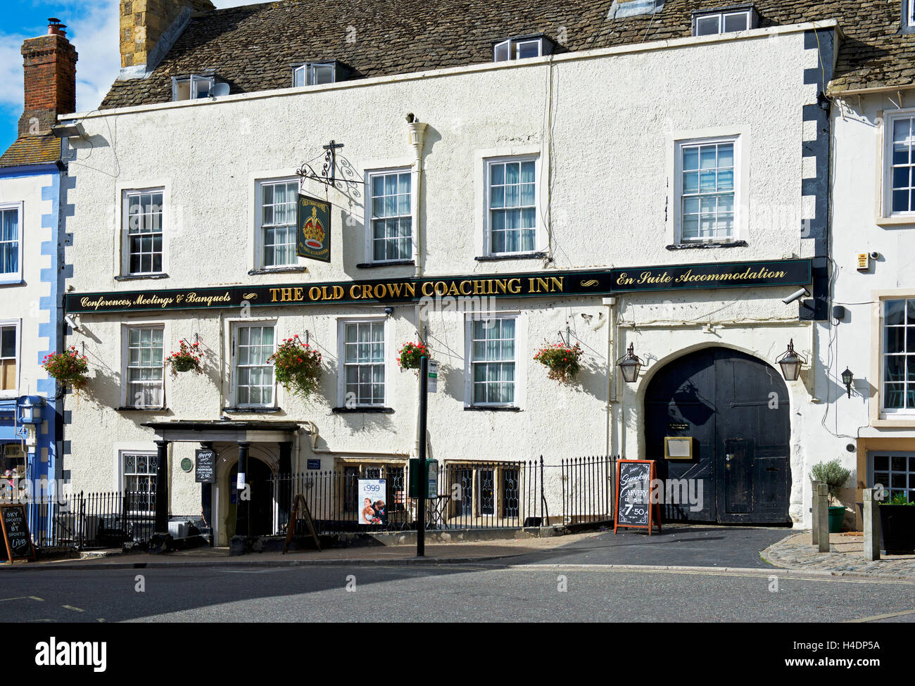 La vecchia corona Coaching Inn, Faringdon, Oxfordshire, England Regno Unito Foto Stock