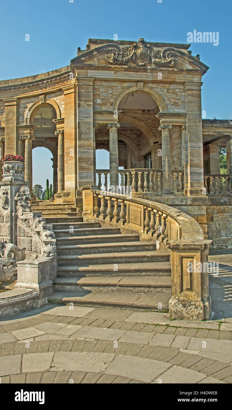 Il castello di Heaver, Loggia Statua fontana, Kent, Foto Stock