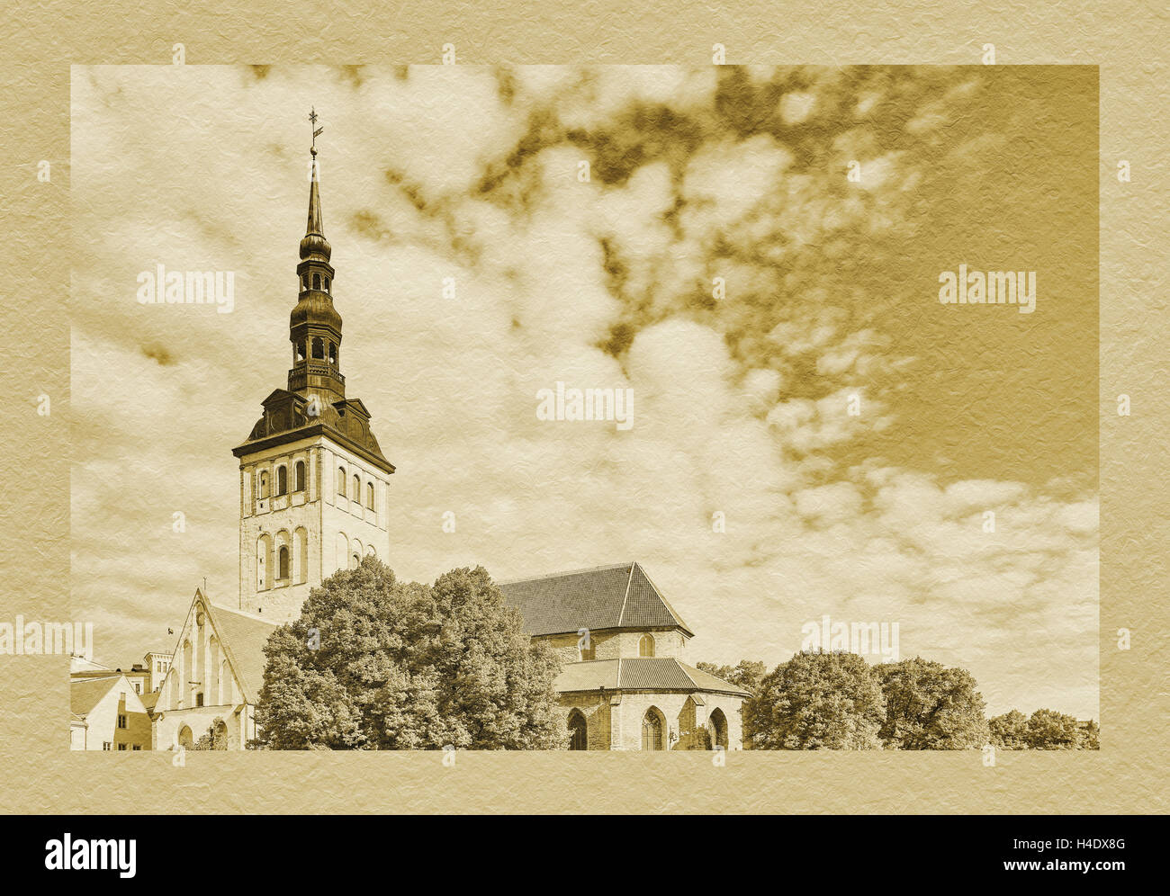 La Chiesa di San Nicola (Niguliste Kirik) fu ricostruita in stile gotico tra 1405 e 1420, Tallinn, Estonia, Europa Foto Stock