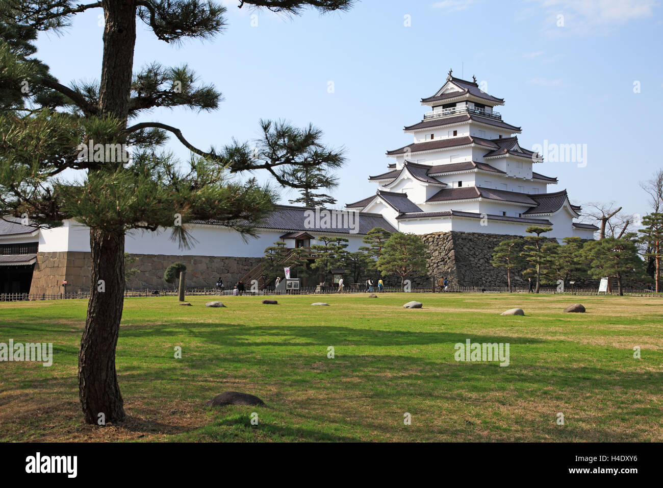Giappone, Fukushima Prefettura, Aizu-Wakamatsu di Tsuruga-jo il Castello Foto Stock