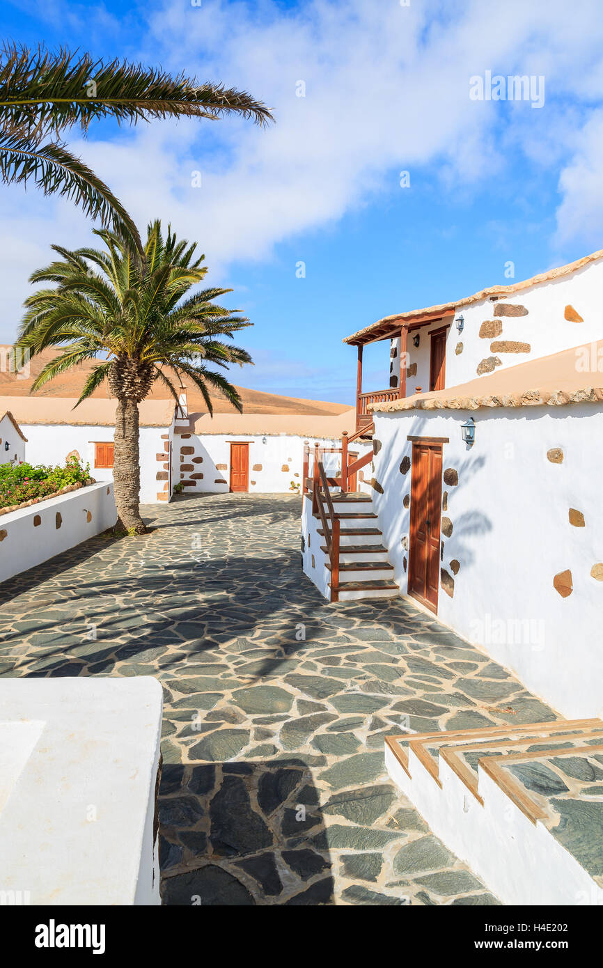 Tradizionale casa di campagna costruita in stile delle Canarie in Valle de Santa Ines village, Fuerteventura, Isole Canarie, Spagna Foto Stock