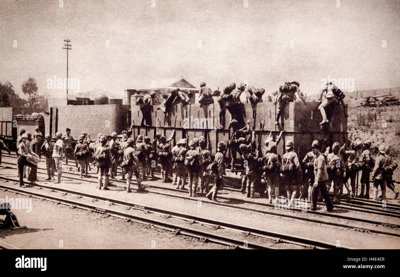 Tra il 1901 e il 1902 la British utilizzati treni armati per combattere il Boer la guerriglia in Sud Africa. Foto Stock