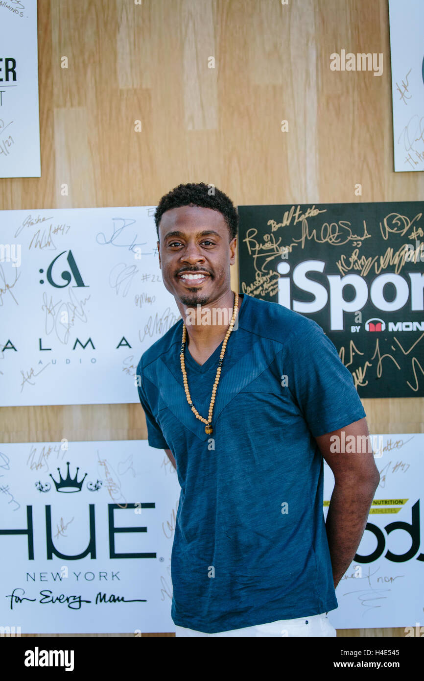 Juhahn Jones assiste Allen Iverson ESPYS Hall of Fame partito sulla luglio 12, 2016 a Beverly Hills, la California. Foto Stock