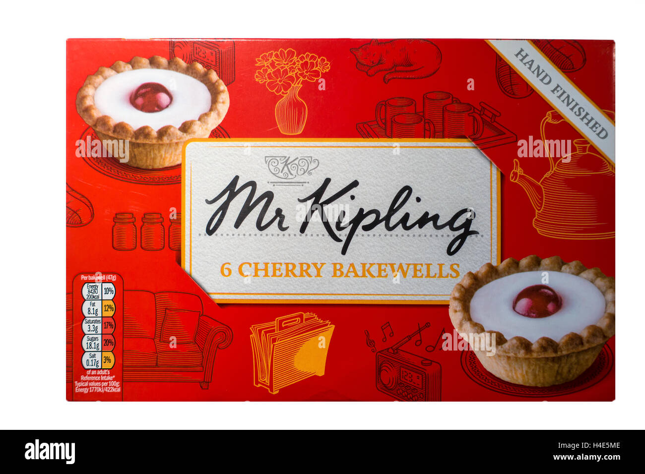 Signor Kipling Cherry Bakewell crostate senza etichetta del prezzo Foto Stock