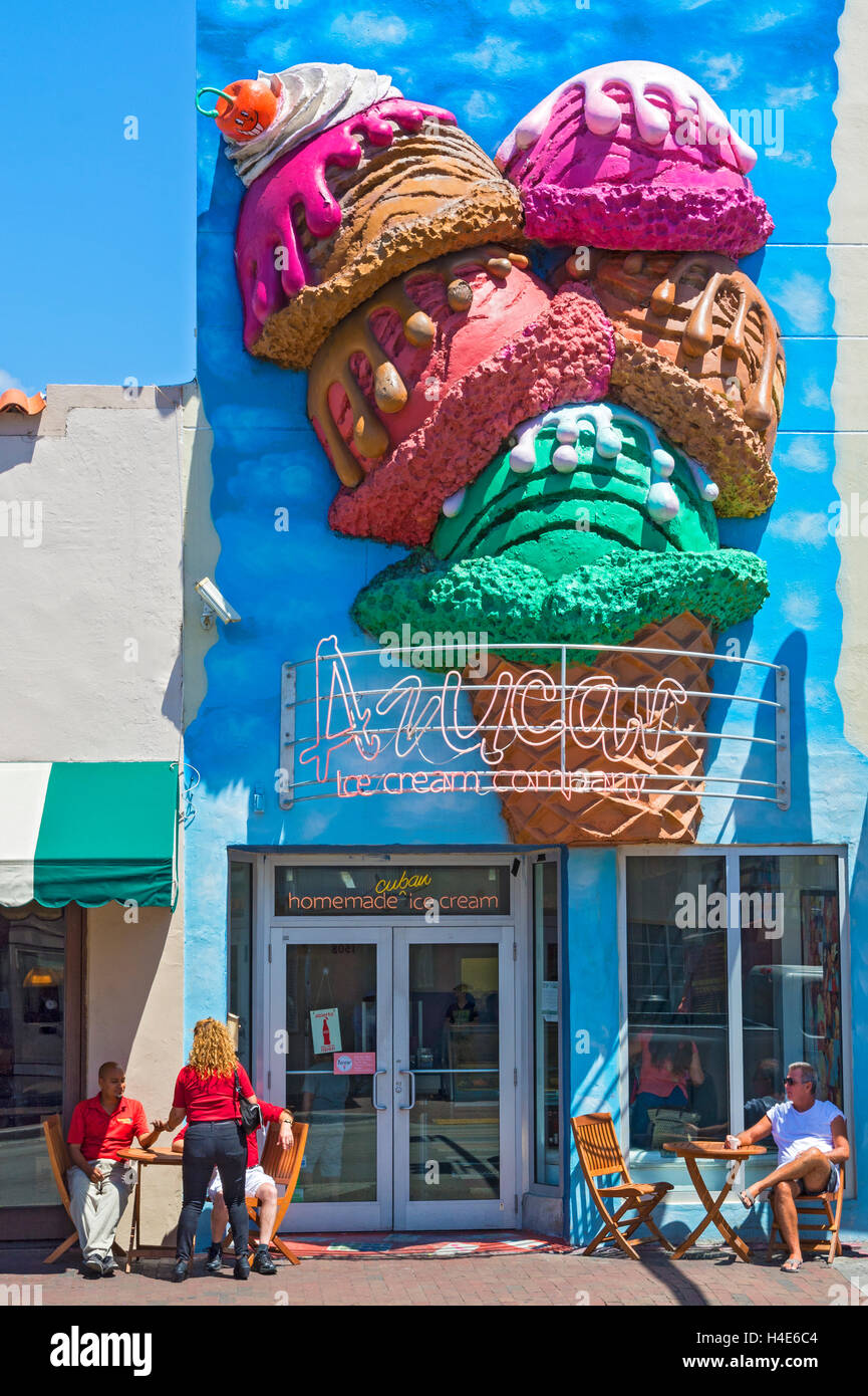 Florida, Miami, Little Havana, Calle Ocho, Azucar Ice Cream Company Foto Stock