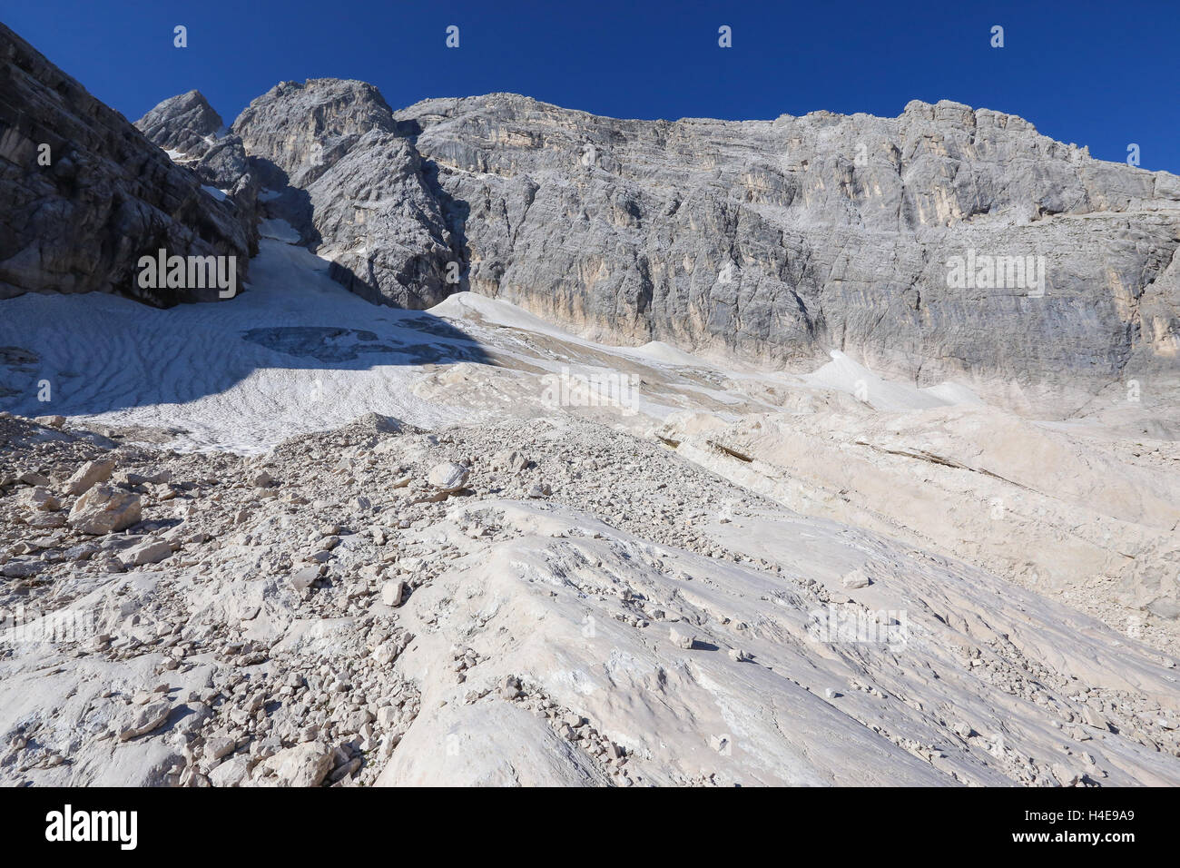 Monte Antelao, ghiacciaio. Le Dolomiti. Foto Stock