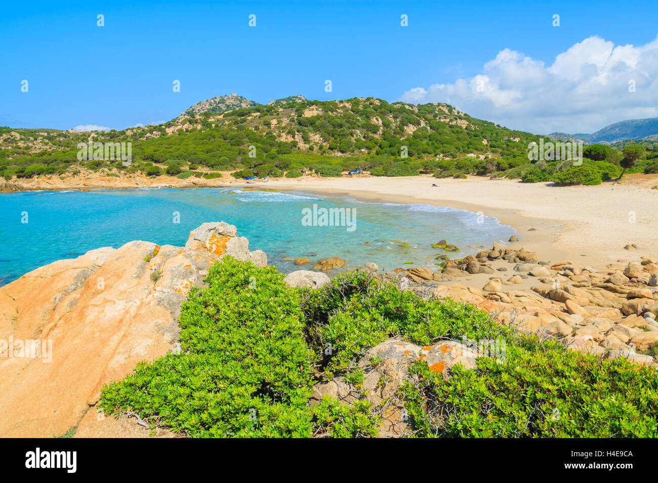 Idillica spiaggia di Cala Cipolla, isola di Sardegna, Italia Foto Stock