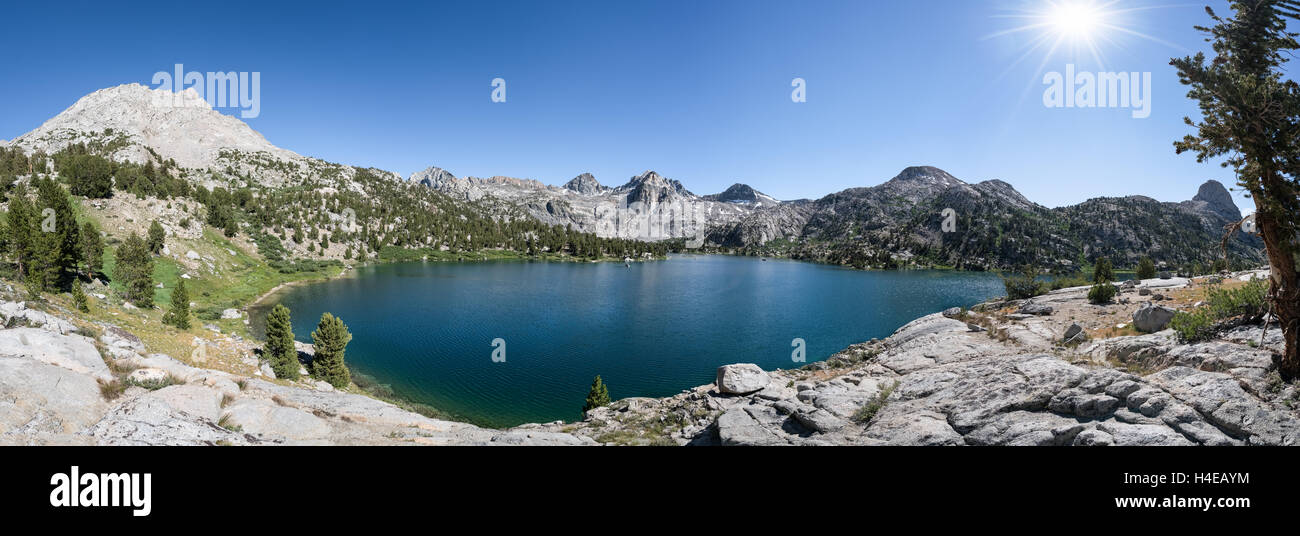 Rae laghi su John Muir Trail, Sierra Nevada, in California, Stati Uniti d'America, America del Nord Foto Stock