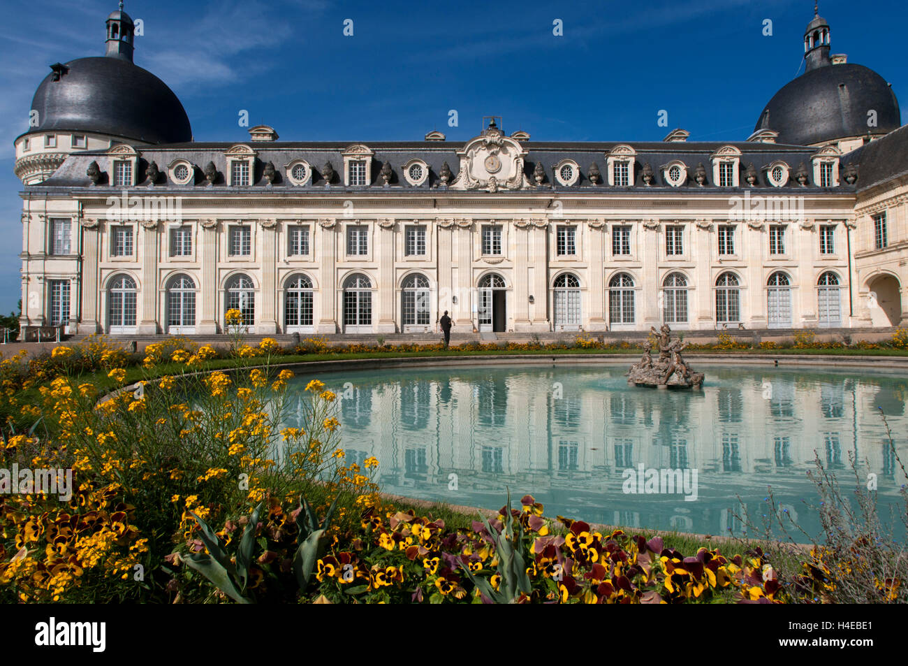 Castello di Valencay nella Valle della Loira, Indre Centre, in Francia. Famosa per la sua storia. Per oltre trenta anni è stata posseduta dal illustre Charles Maurice de Talleyrand; che lo ha acquistato nel 1803 per ricevere dignitari stranieri Foto Stock