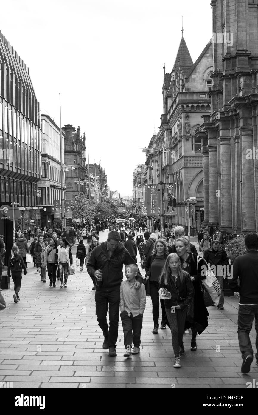 Street Photography Glasgow Ruch ora Foto Stock