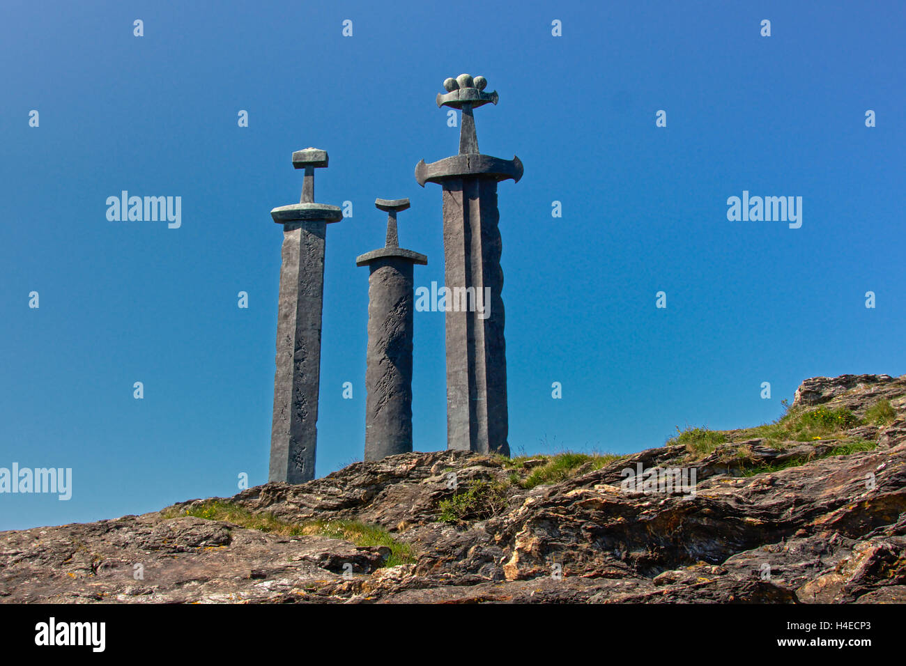 Sverd ho fjell (spade nella roccia) monumento, Stavanger Foto Stock
