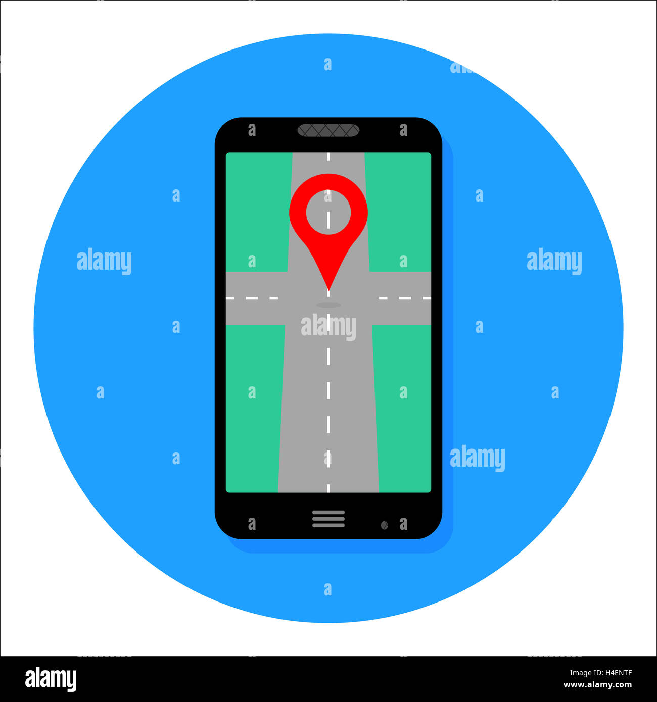 GPS icona App per smartphone. Icona della mappa di localizzazione e  navigazione gps, illustrazione vettoriale Foto stock - Alamy