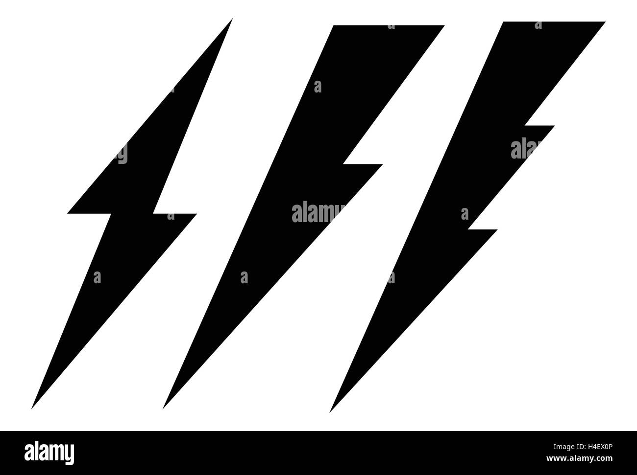 Set di 3 vite di illuminazione, icona di scintilla. Segni di elettricità. Illustrazione Vettoriale