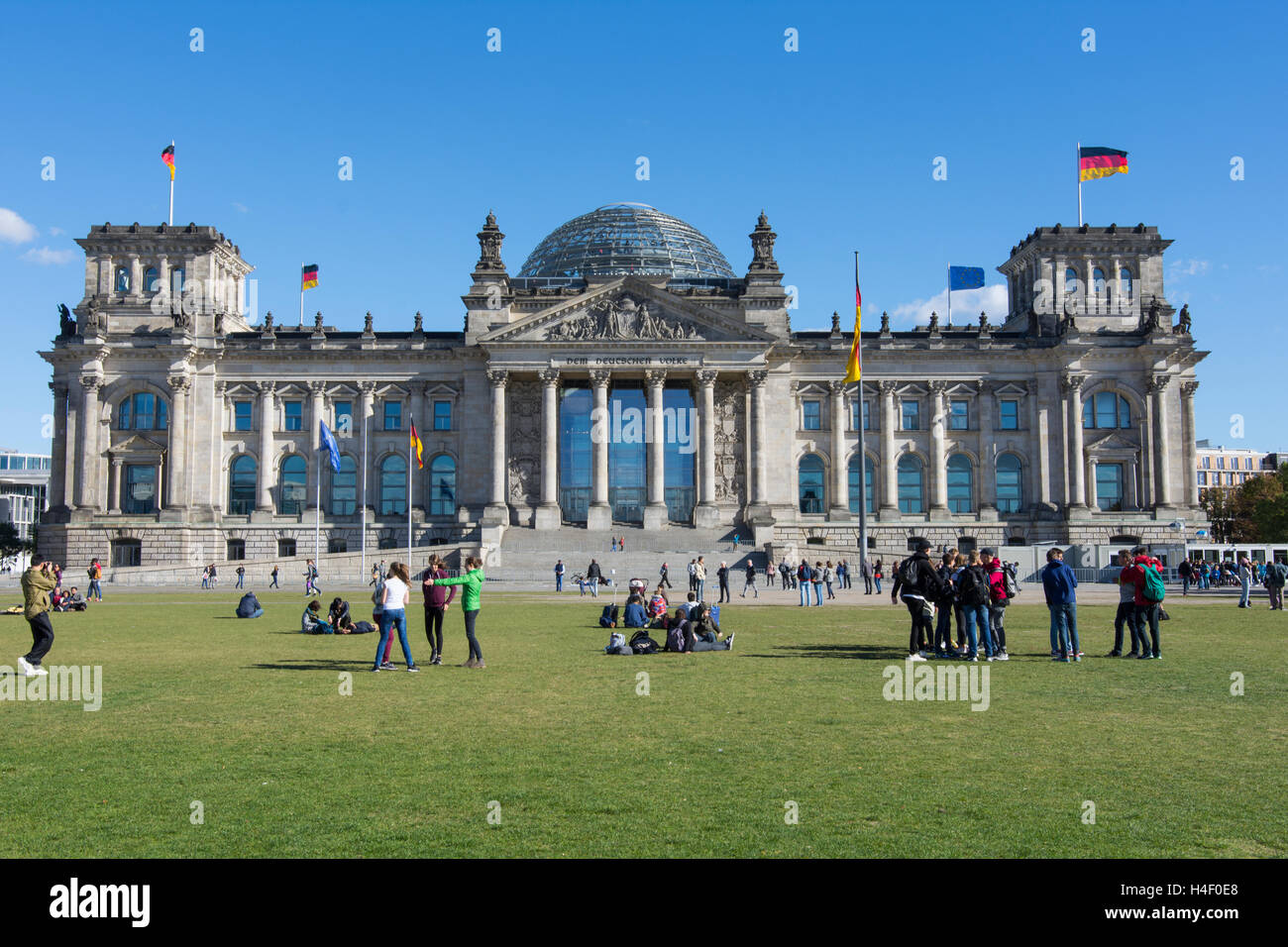 L'edificio del Reichstag, sede del parlamento tedesco a Berlino Foto Stock