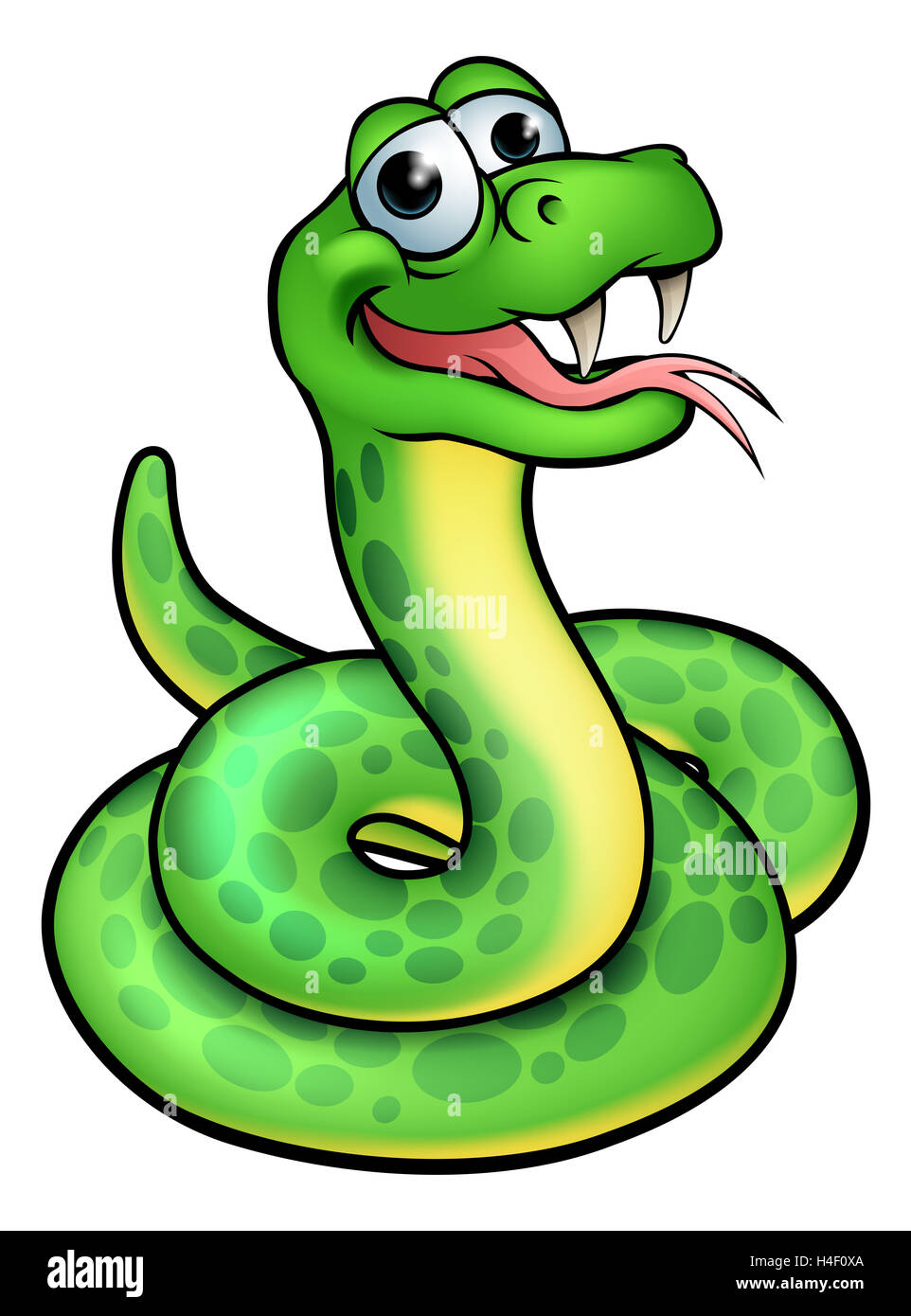 Una illustrazione di un cartoon carino snake Foto Stock