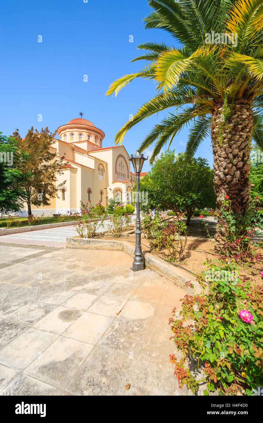 Giardini del vecchio monastero di Agios Gerasimos sull'isola di Cefalonia, Grecia Foto Stock