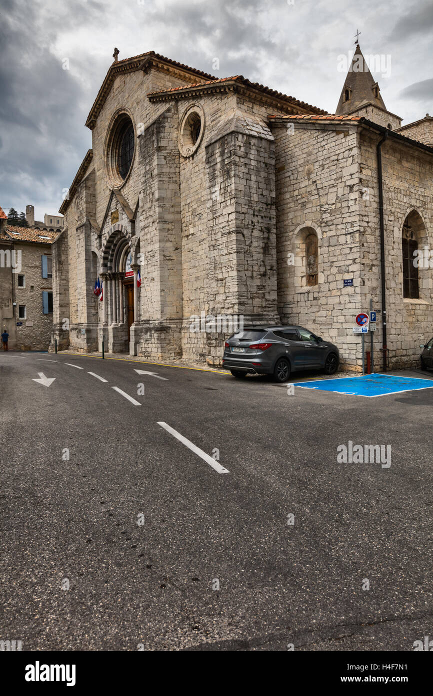 Sisteron cattedrale, Chiesa di Notre-Dame-des Pommiers, Sisteron, Alpes-de-Haute-Provence reparto, Provence-Alpes-Côte d'Azur, Foto Stock