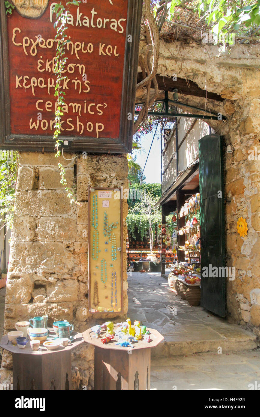 Laboratorio di ceramica, Chania, Creta, Grecia Foto Stock