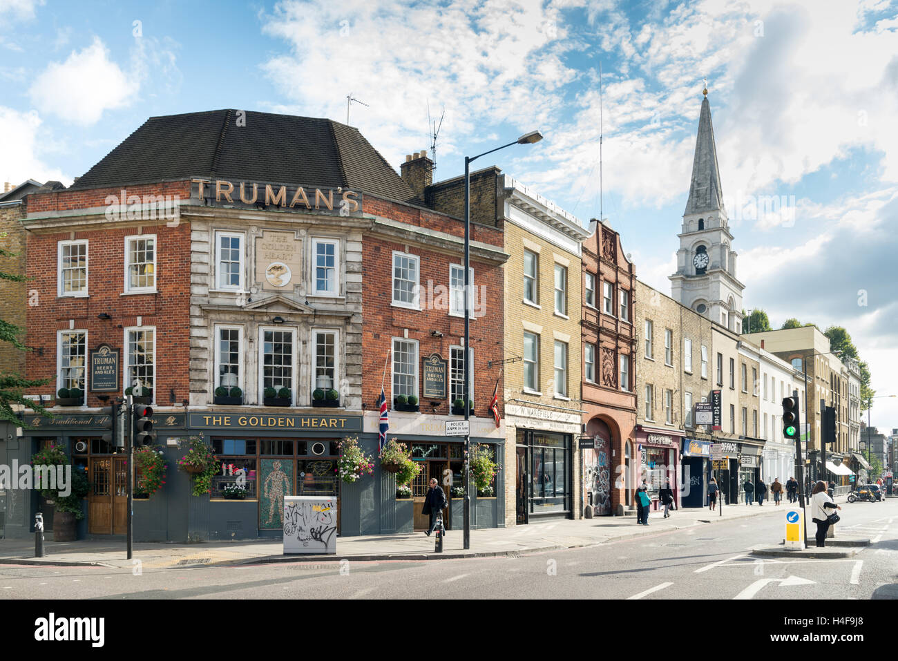 Il cuore d'oro pub, Commercial Street, Spitalfields, London, England, Regno Unito Foto Stock