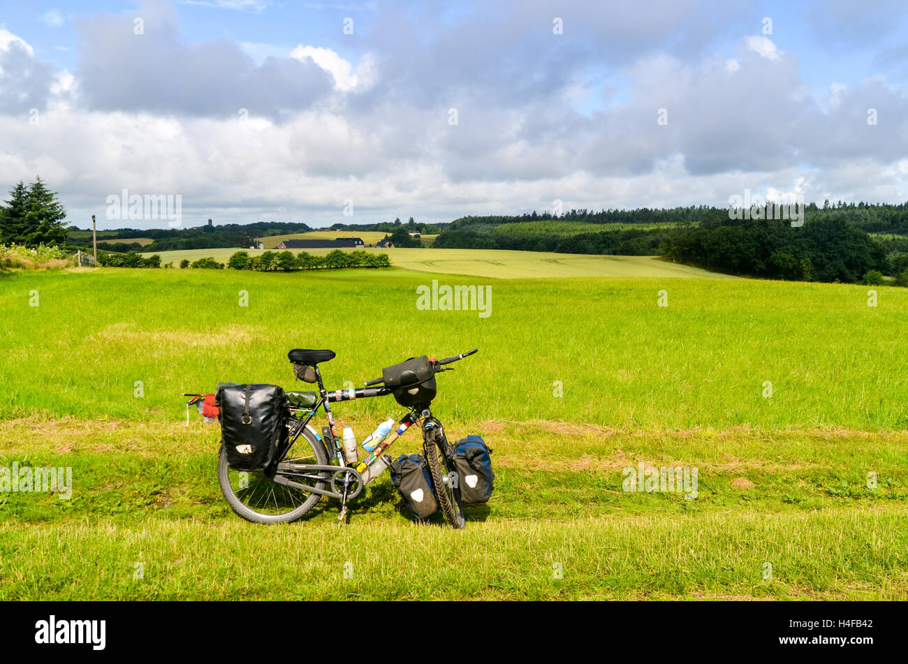Caricato in bicicletta in Danimarca Foto Stock