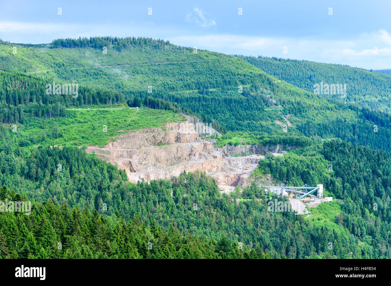 Cava nella Foresta Nera, Mummelsee, Germania (VSG Schwarzwald Granit Werke GmbH & Co. KG) Foto Stock