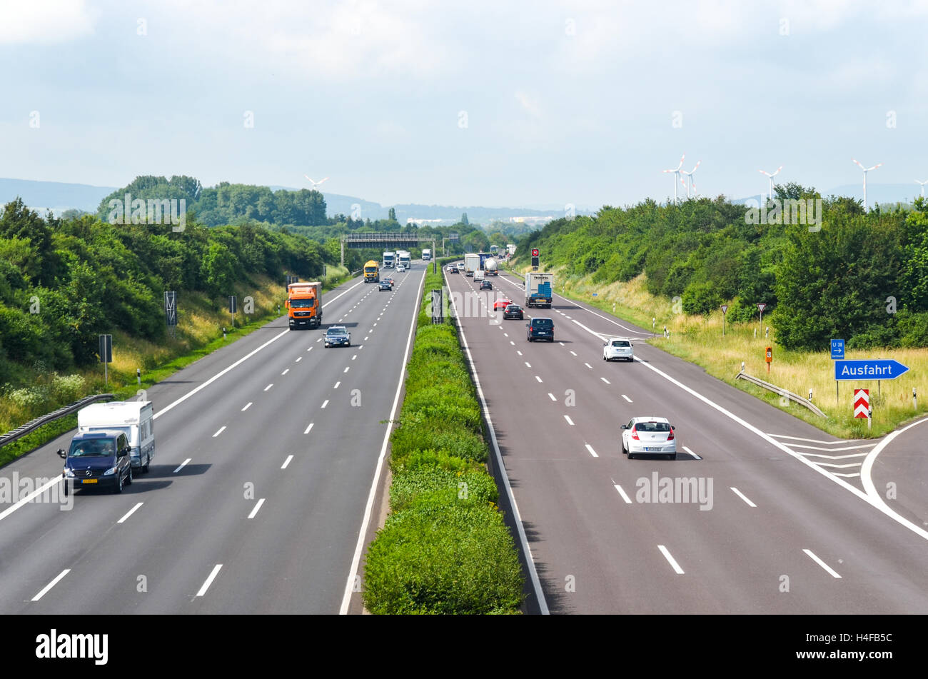 Autostrada nel nord della Germania Foto Stock