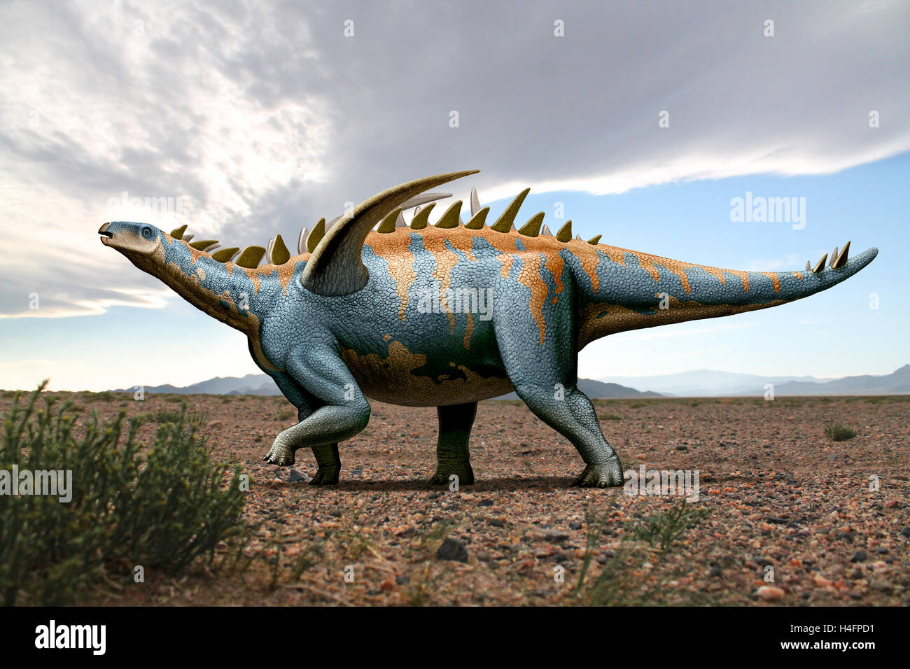 Gigantspinosaurus è un genere di erbivori dinosauro ornithischian dalla fine del Giurassico. Foto Stock