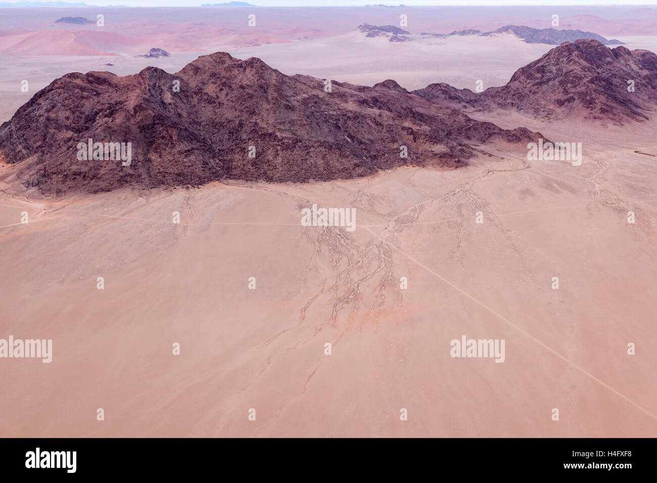 Vista mentre la mongolfiera, Namib-Naukluft National Park, Namibia Foto Stock
