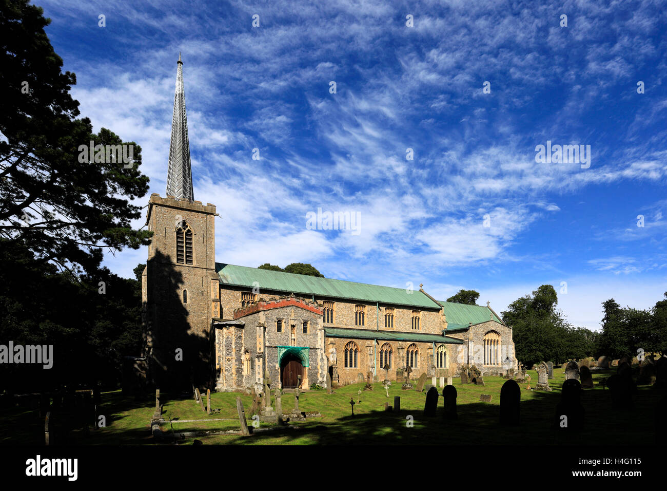 St Marys chiesa parrocchiale, Little Walsingham village, contea di Norfolk; Inghilterra; Regno Unito Foto Stock