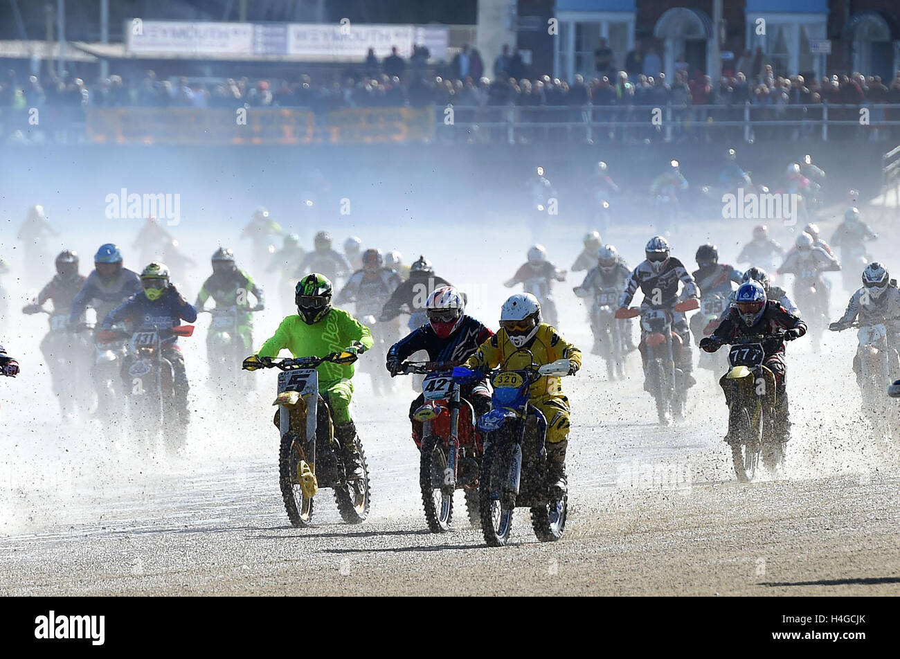 'Beach Motocross' 'Weymouth Beach Motocross' racing, Motocross Foto Stock