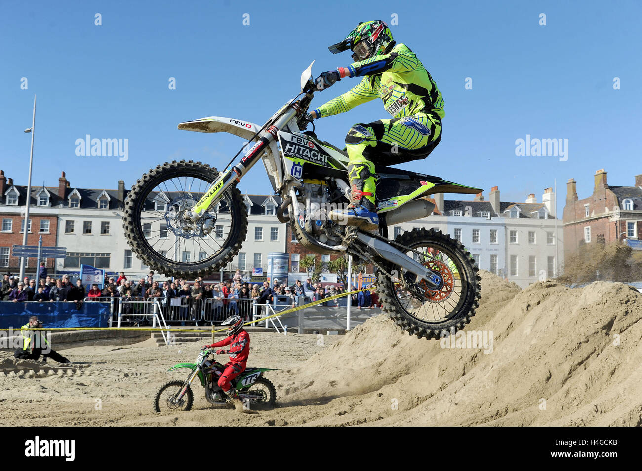 'Beach Motocross' 'Weymouth Beach Motocross' racing, Motocross Foto Stock