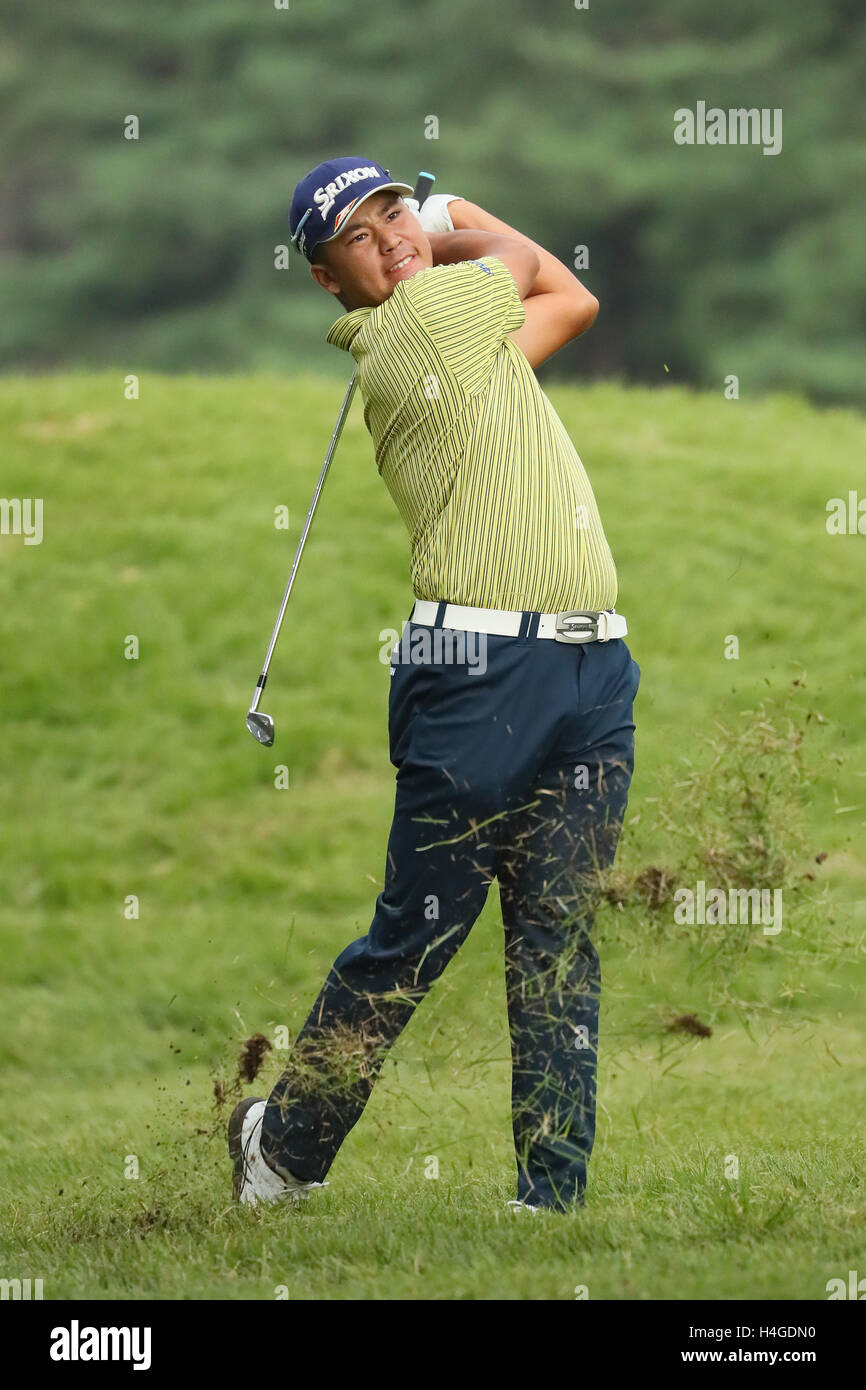 Hideki Matsuyama, 16 ottobre 2016 - Golf : Giappone Open Golf Championship 2016 Final Round di Sayama Golf Club, Saitama, Giappone. (Foto di Nippon News/AFLO) Foto Stock