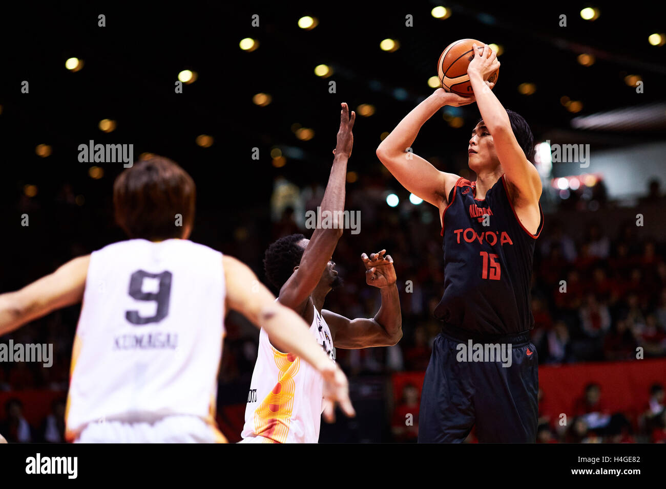 Nd Yoyogi palestra, Tokyo, Giappone. 15 ottobre, 2016. Joji Takeuchi (Alvark), 15 ottobre 2016 - Basket : 2016-17 B.LEAGUE Prima Divisione corrispondenza tra Alvark Tokyo 95-59 Sendai ottanta Niners a seconda palestra di Yoyogi, Tokyo, Giappone. © AFLO SPORT/Alamy Live News Foto Stock