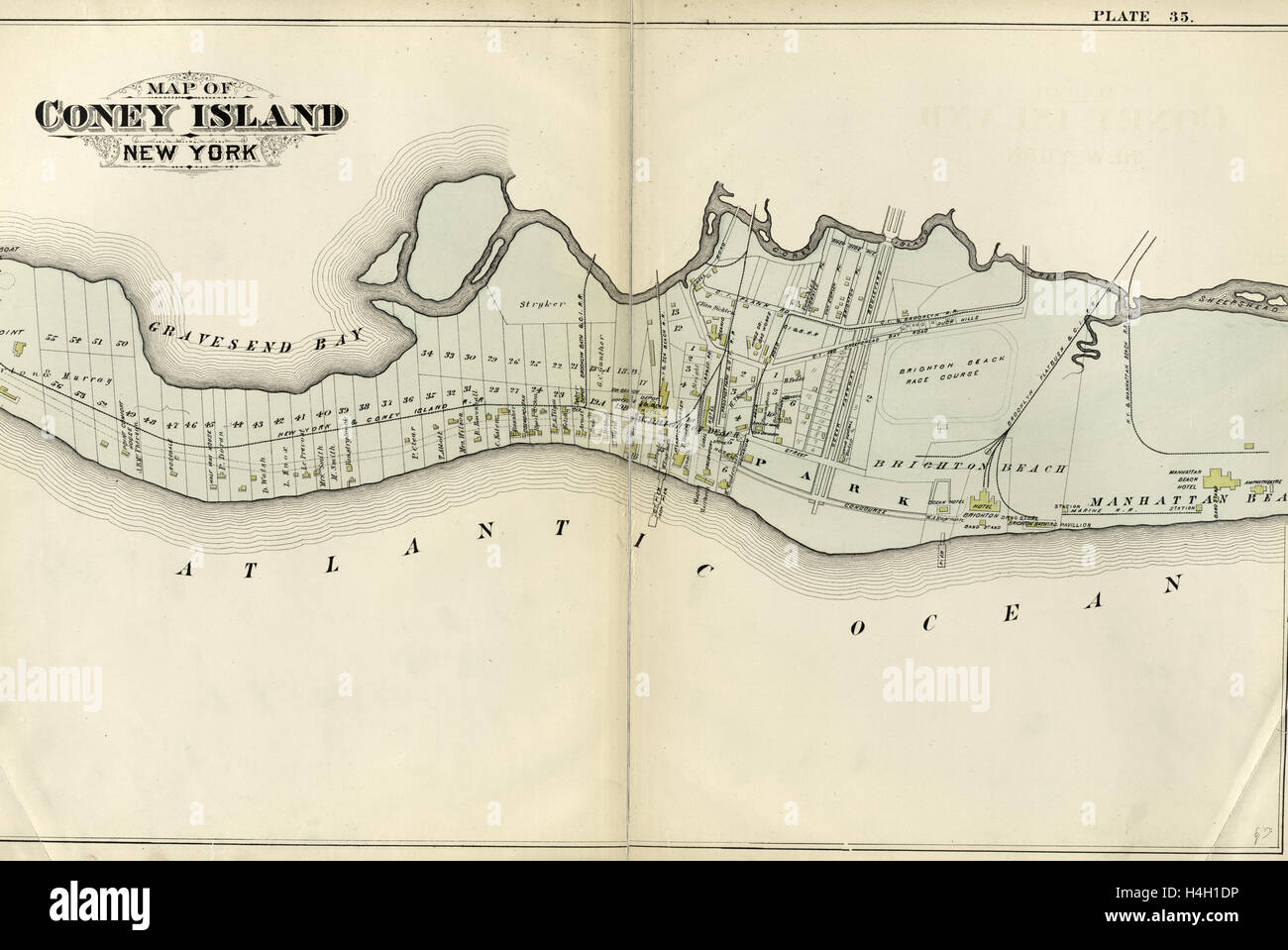 Mappa di Coney Island, New York. Foto Stock