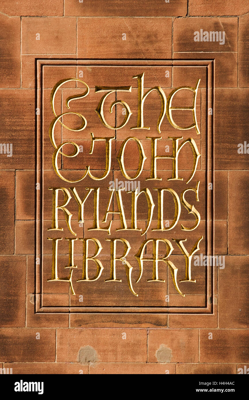 John Rylands Library e Manchester, Regno Unito Foto Stock