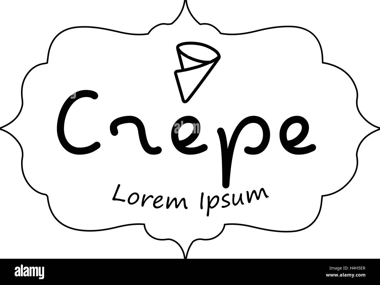 Crêpe Logo Design, AI 8 supportato. Illustrazione Vettoriale