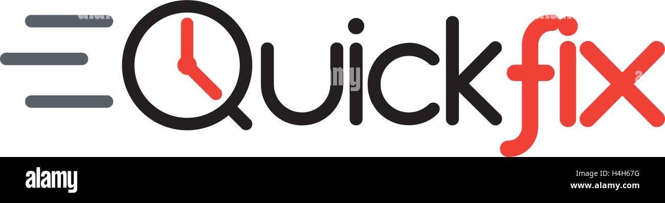 Quick Fix Logo Design Concept, AI 8 supportato. Illustrazione Vettoriale